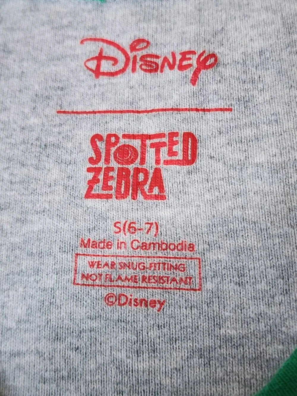 Disney Spotted Zebra Boys Gray Pluto Christmas Lights Ringer Tee Size S 6-7 - Picture 4 of 8